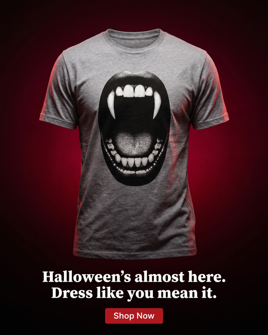 Vampire Fangs Mouth T-Shirt | Gothic Horror Graphic Tee