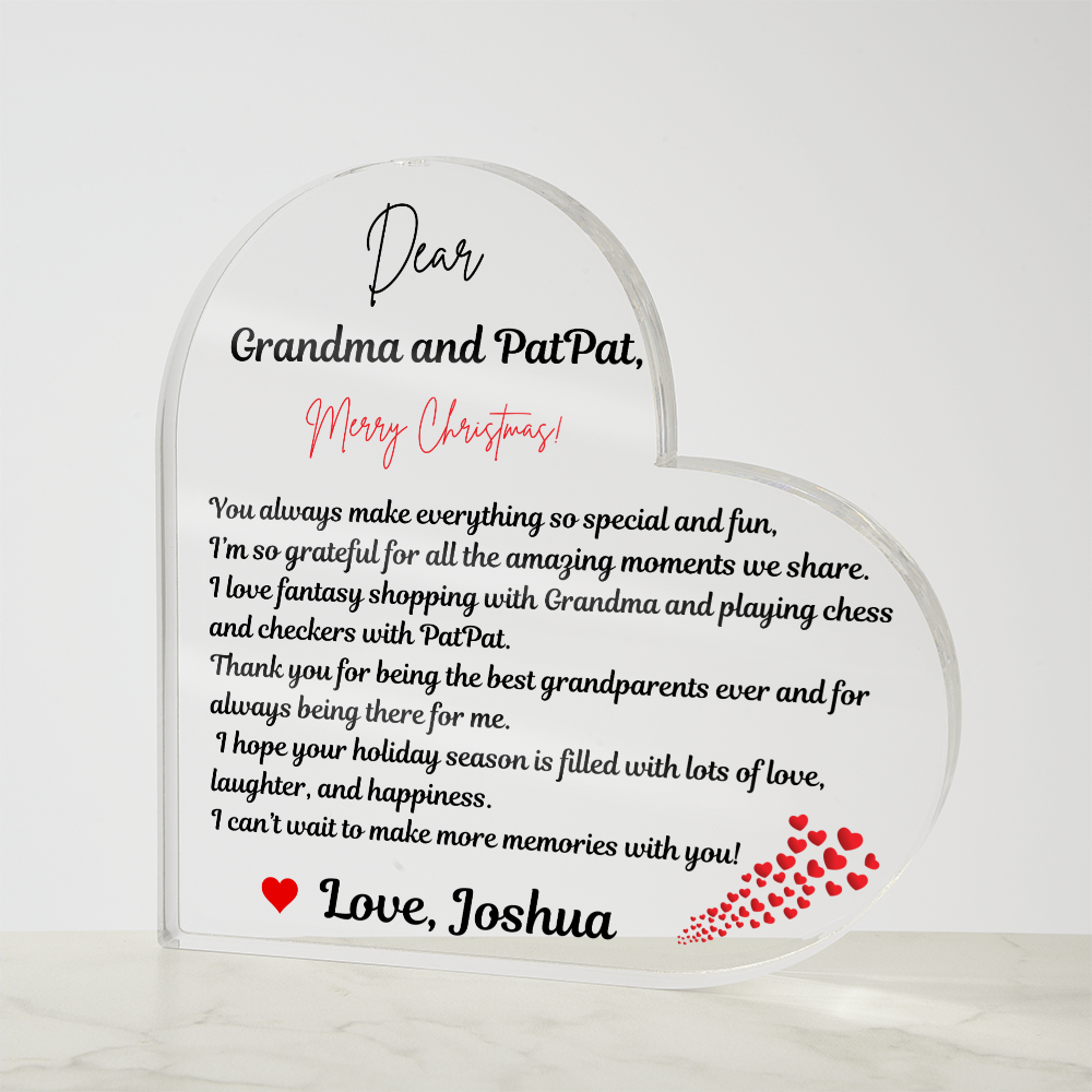 Acrylic Heart for Grandparents