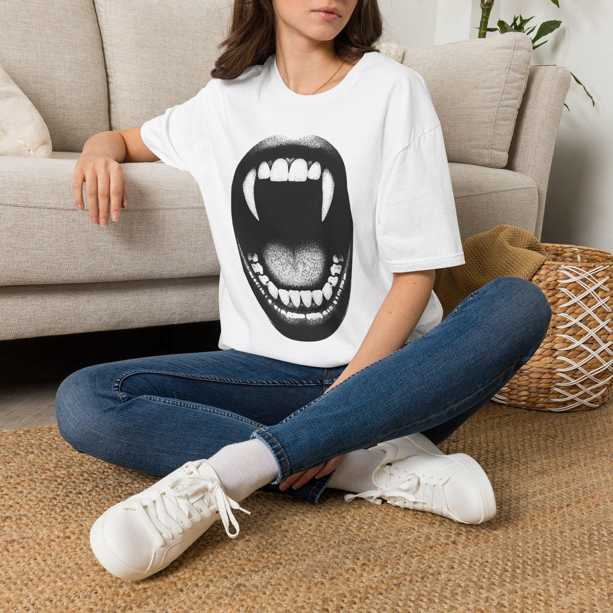 Vampire Fangs Mouth T-Shirt | Gothic Horror Graphic Tee
