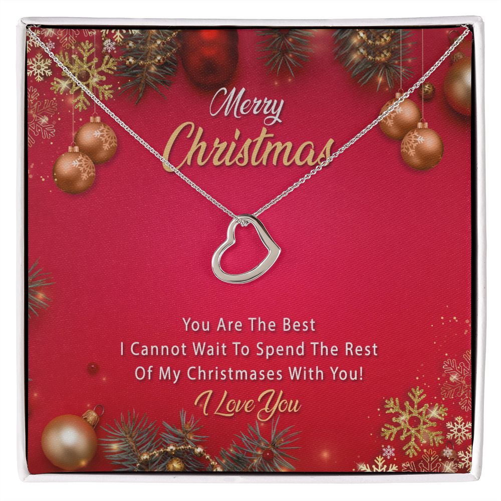 Merry Christmas I love you Heart Necklace