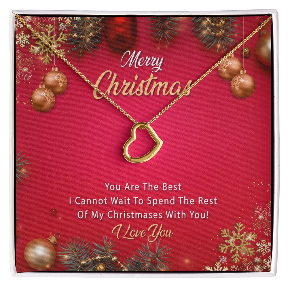 Merry Christmas I love you Heart Necklace