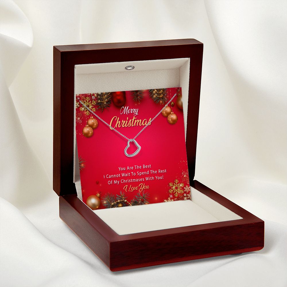 Merry Christmas I love you Heart Necklace